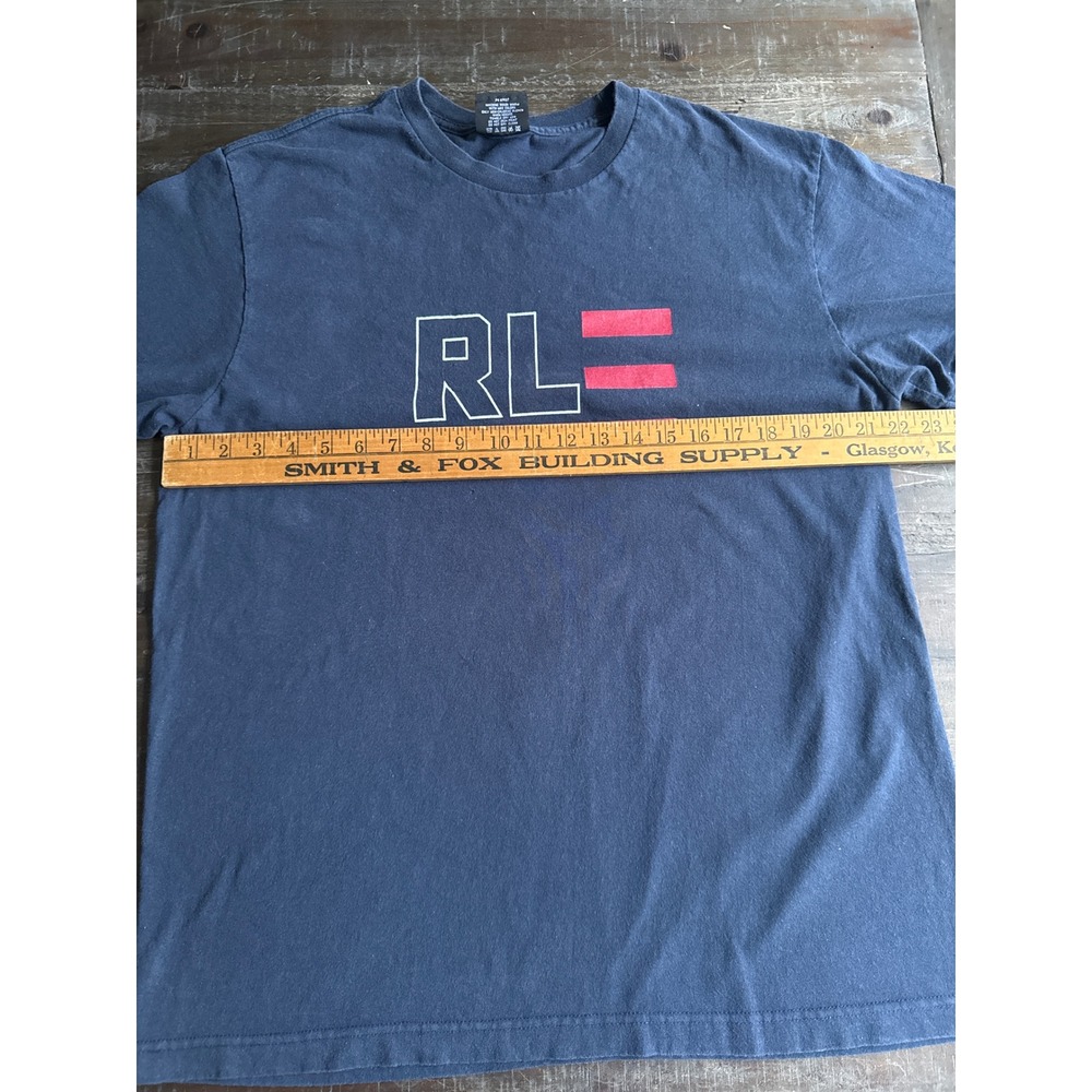 Ralph Lauren Polo Jeans Co RL Logo T Shirt Mens Large Y2K Navy Graphic Tee - Picture 6 of 8